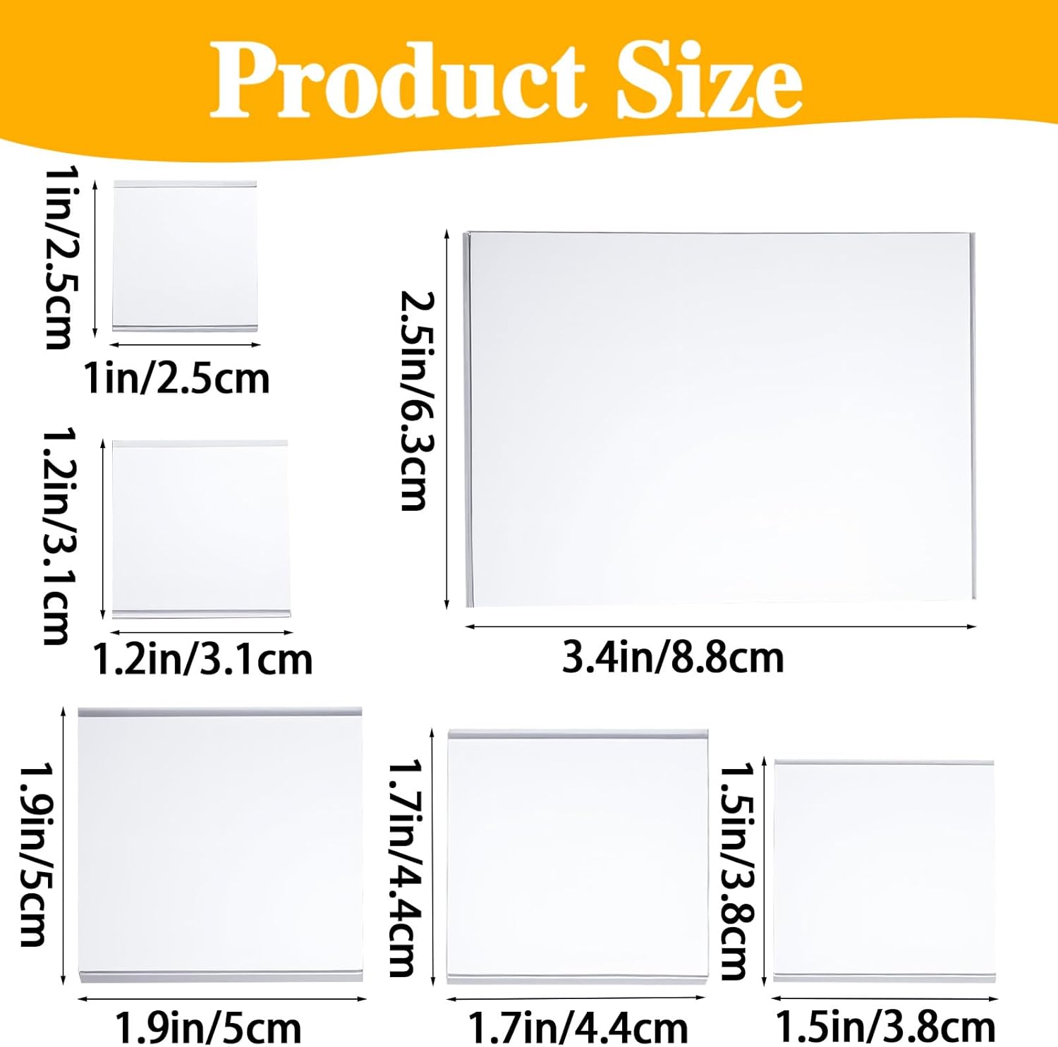 6 Pcs Clear Acrylic Square Blocks Display Stand
