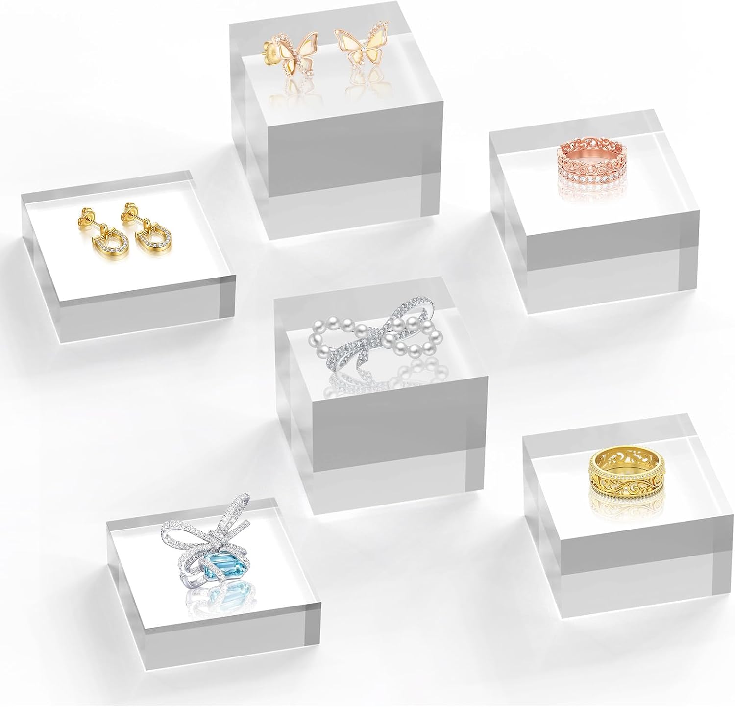 Acrylic Display Stand 6 Pack with 3 Sizes