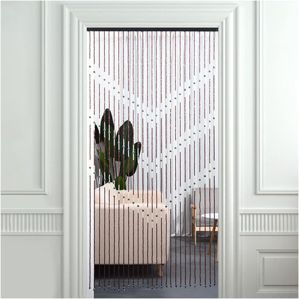 ZHOUXIAO Wood Bead Curtain 90x175cm 27 Strands