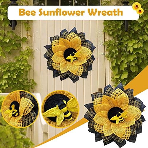 Yellow Sunflower Wreath for Front Door Decor