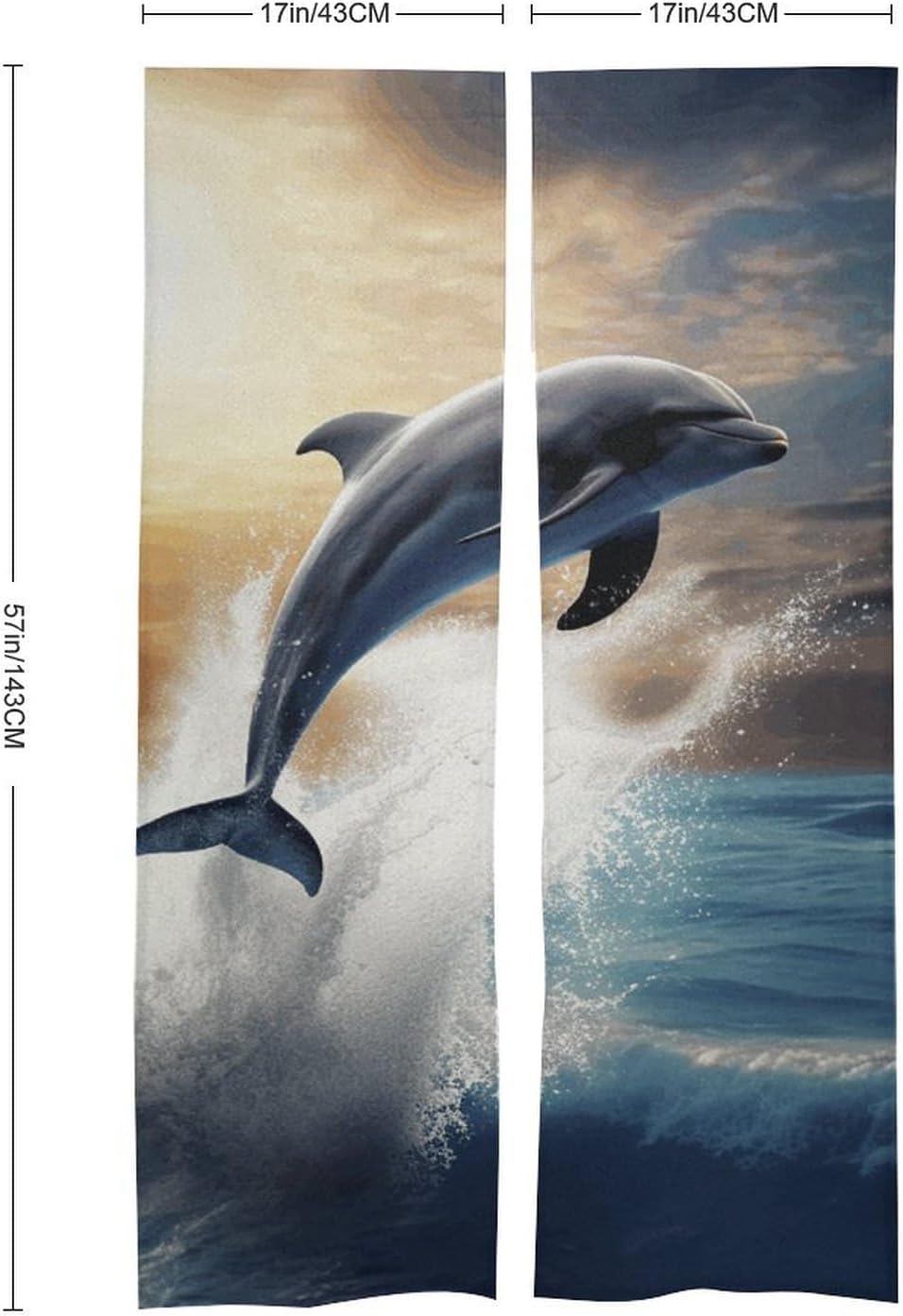 Beautiful Dolphin Door Curtain Panel 17x57 Inch