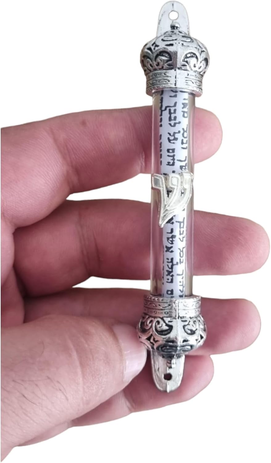 Yaliland Elegant Silver-Plated Mezuzah Case with Scroll