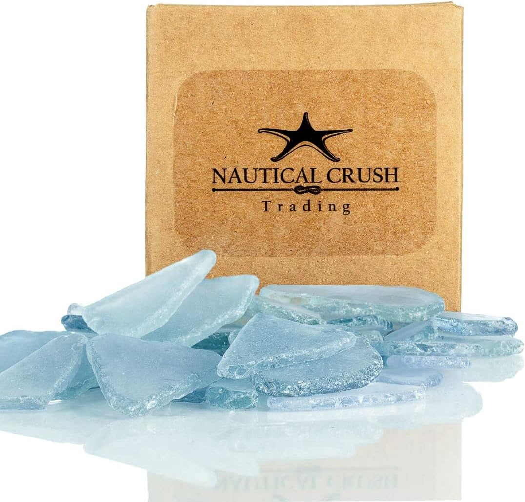 Light Blue Sea Glass Decor for Coastal Crafts
