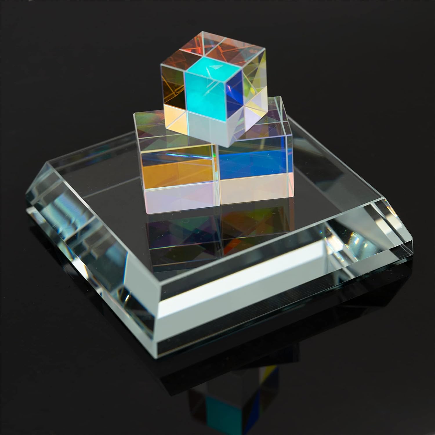 StayMax Clear Crystal Glass Display Base for Collectibles