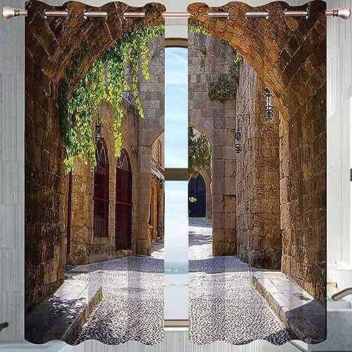 ZYMECH Tuscan Decor 2 Panel Curtains 55x72in Blackout