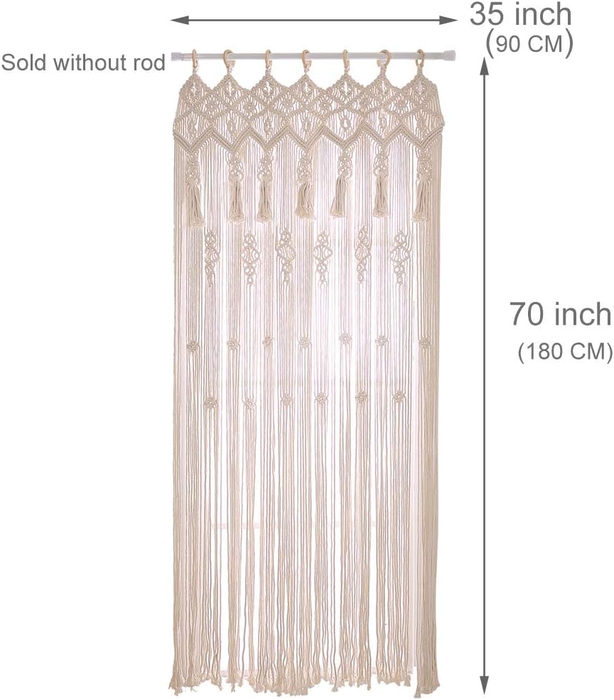 Achart Macrame Curtain Panel Boho Decor