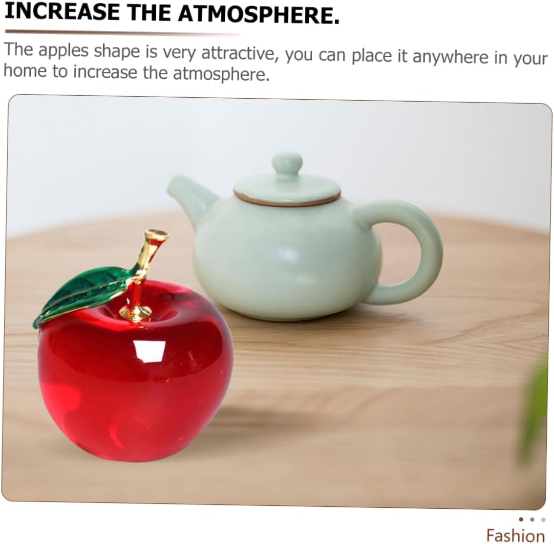 2pcs Crystal Faux Apple Decor for Home Office