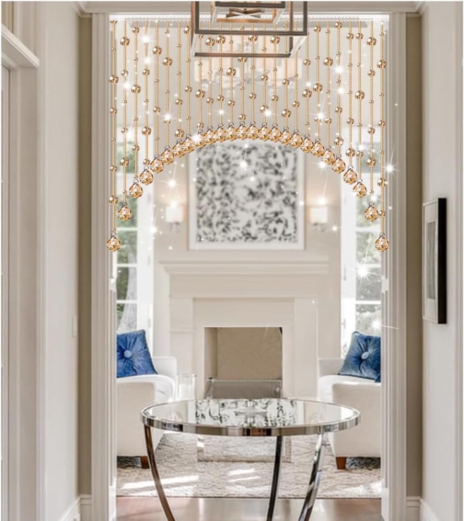 GVILTY Arched Beaded Curtain Door Divider with 25 Lines