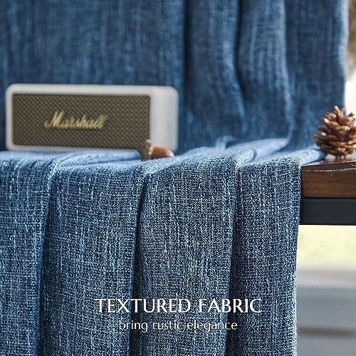 Jinchan Farmhouse Burlap Curtains 2 Panels Blackout Lined