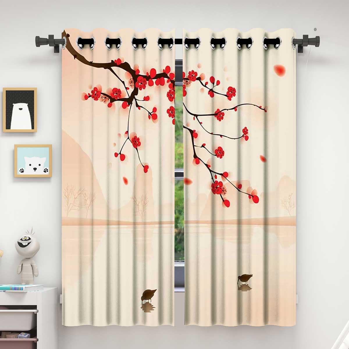 Pink Bead Curtain Panels for Doorway 55x72 inches