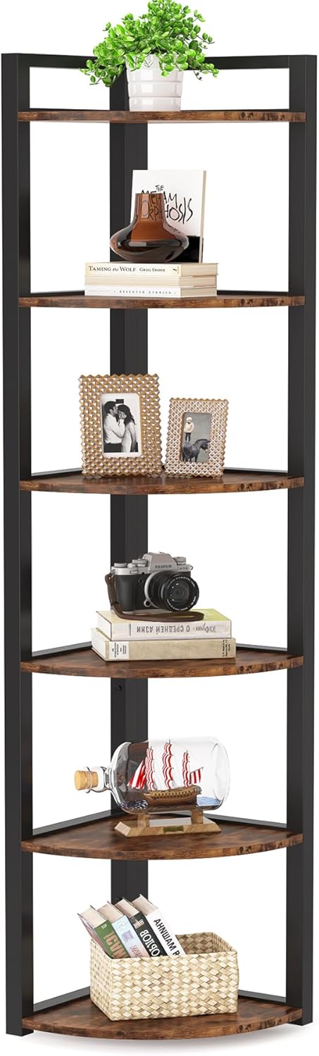 Tribesigns 6 Tier Corner Shelf Bookcase Storage Unit