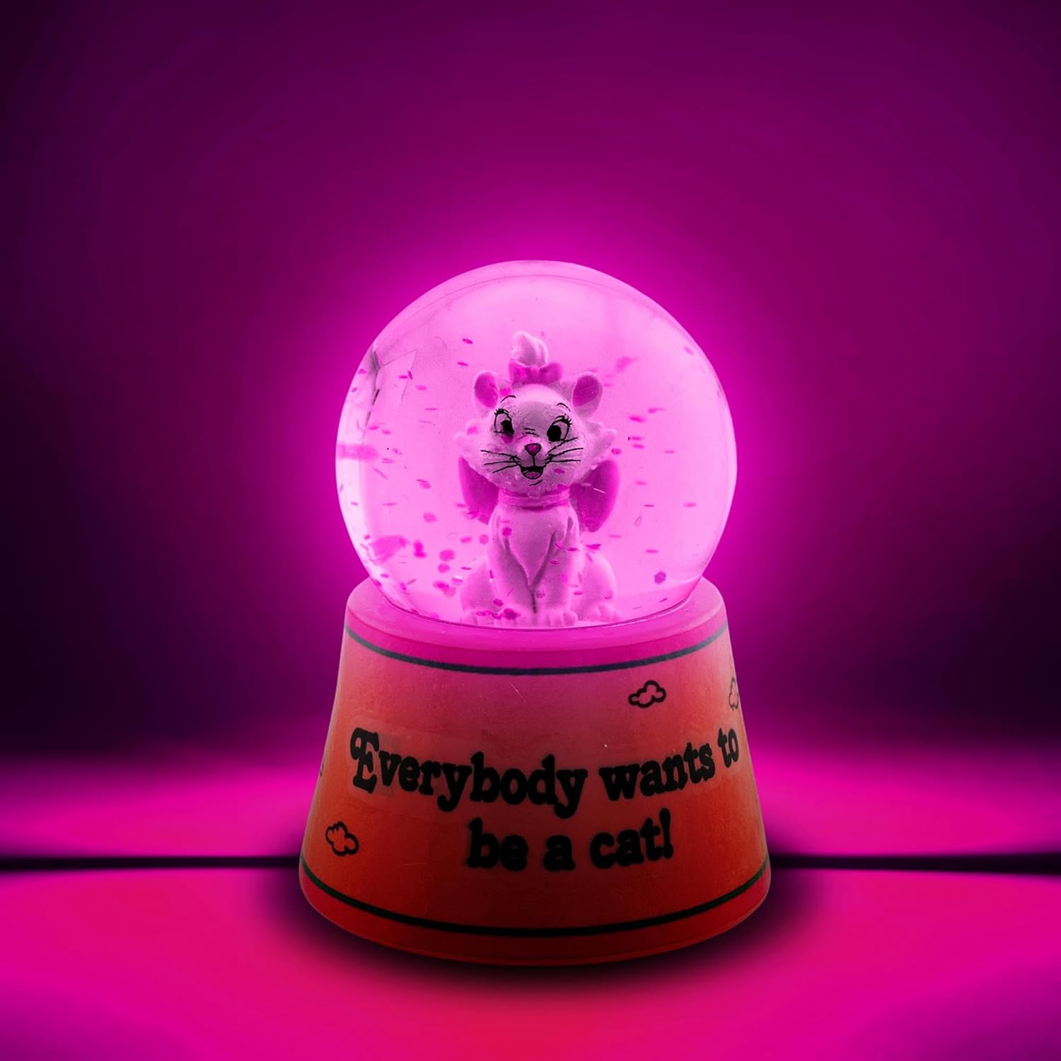 Disney Aristocats Marie Light-Up Snow Globe 3 Inches Tall