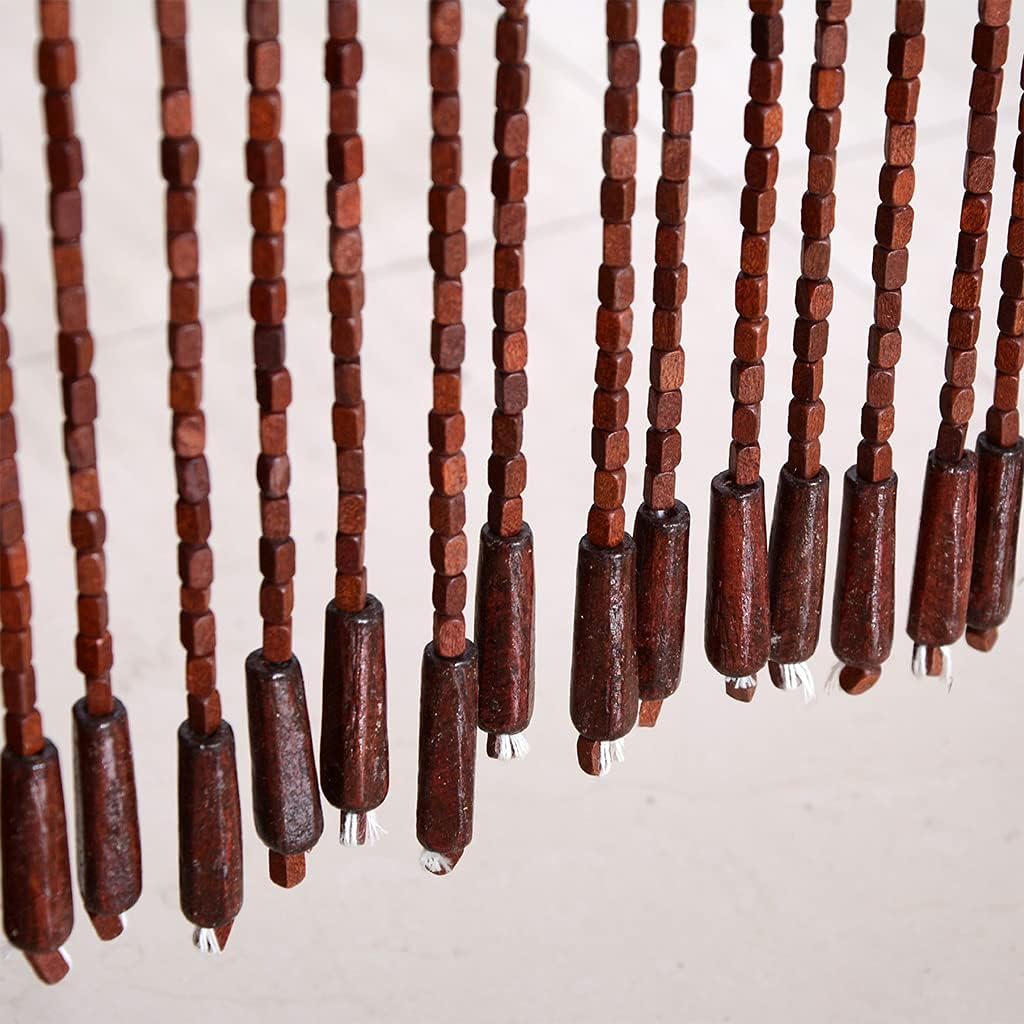 60 Strands Wood Beaded Curtain for Doorways and Room Dividers