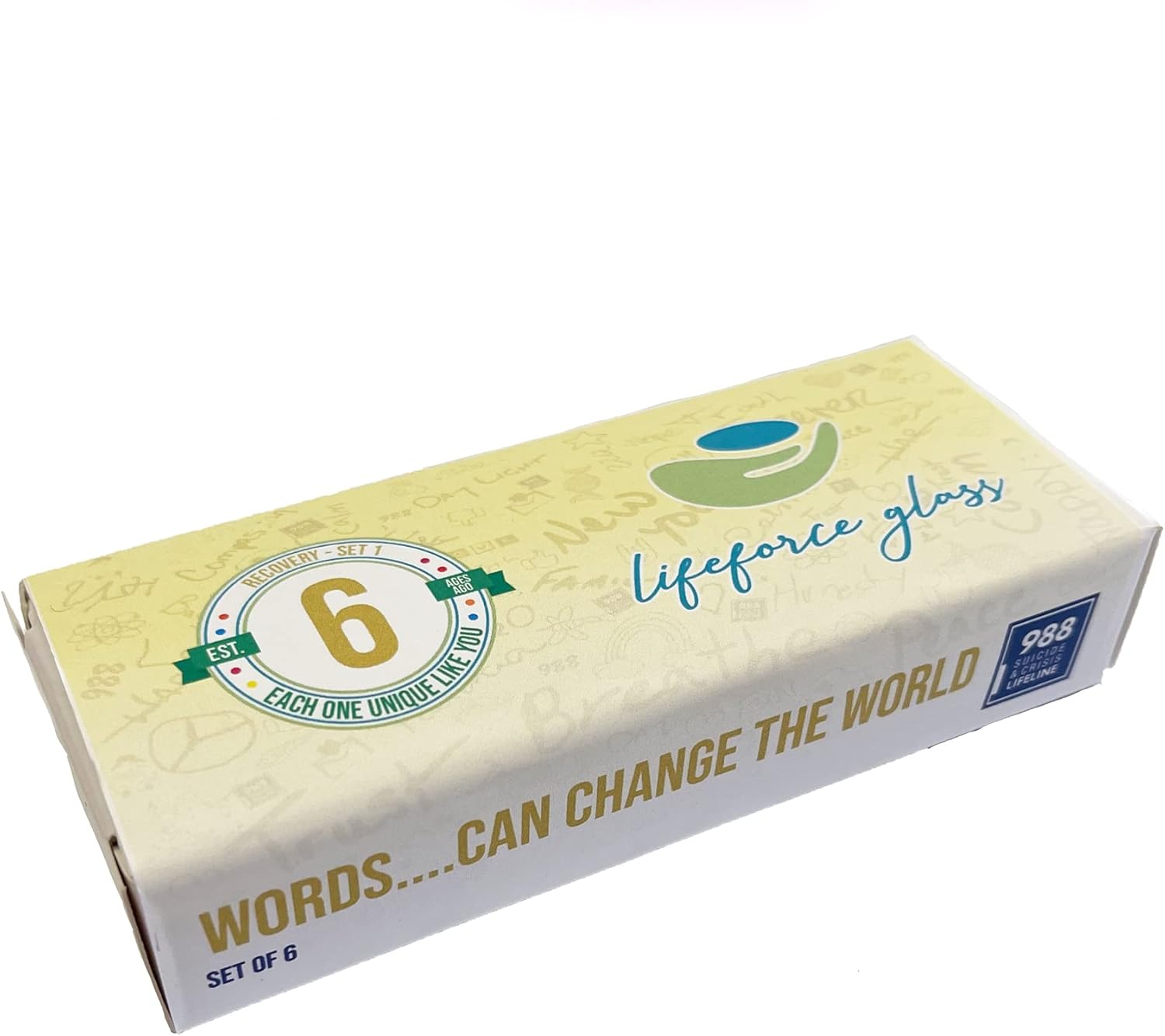 Lifeforce Glass Recovery Stones with 12 Step Sayings