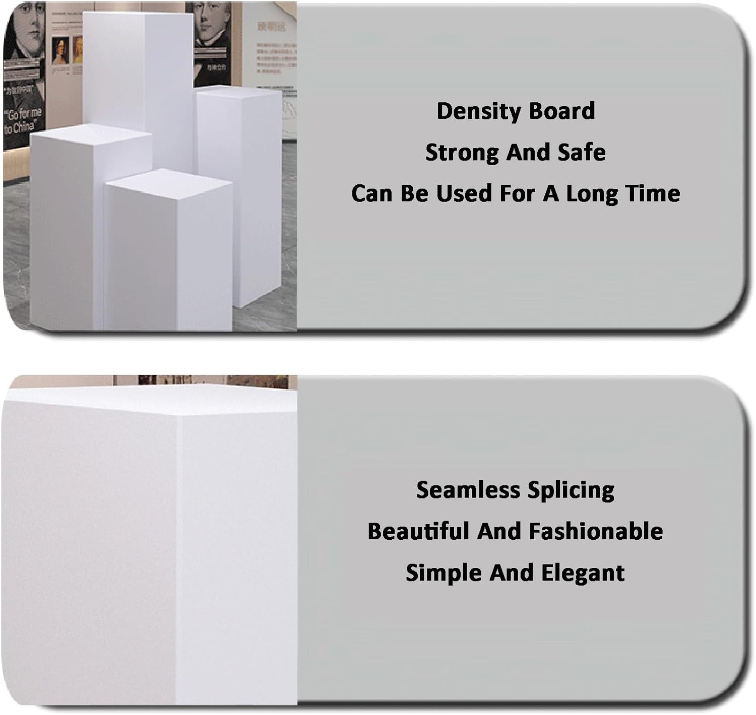 ZDMEI Cube Display Pedestal Stand 200KG Load White 40x120cm