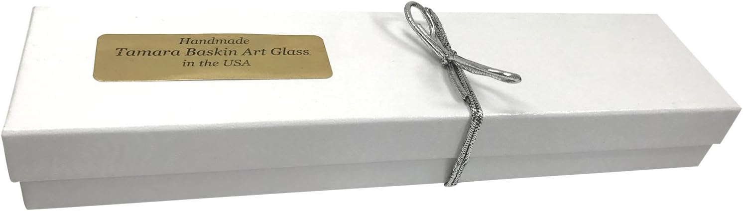 Art Glass Mezuzah with Weatherproof Case and Scroll