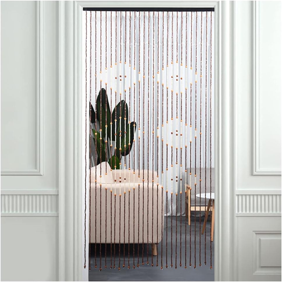 ZHOUXIAO Wood Bead Curtain for Doorways 90 x 175 cm27 Strands