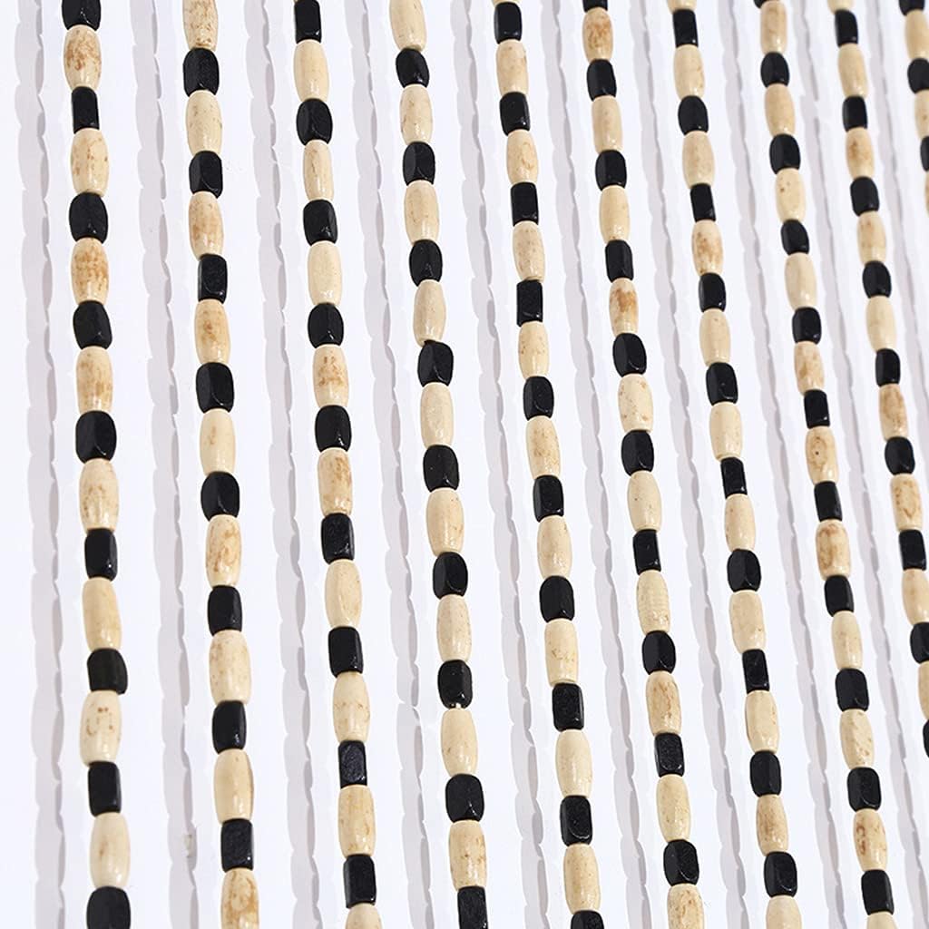 27 Strands Wood Beaded Curtain for Doorways and Room Dividers
