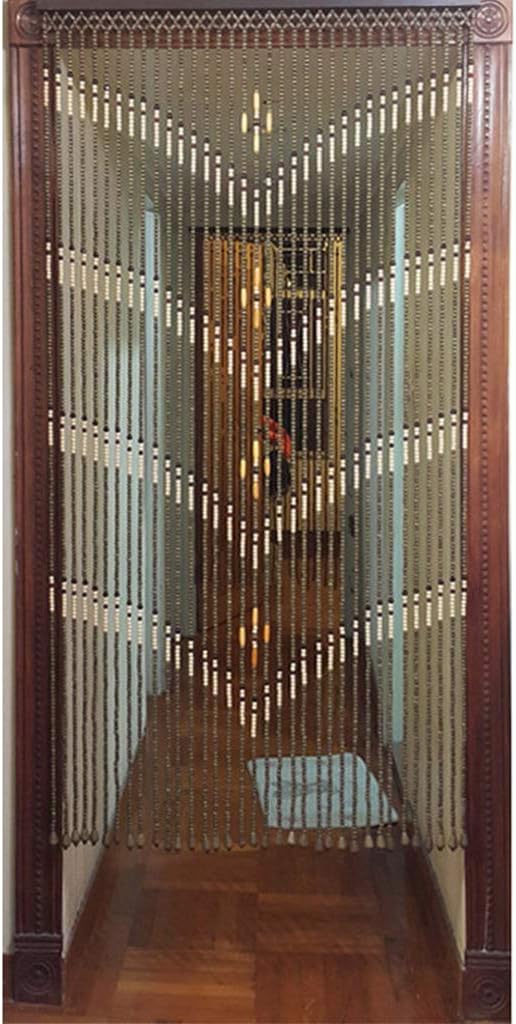 QPZK 31 Shares Wood Beaded Curtain 80x180cm Door Divider
