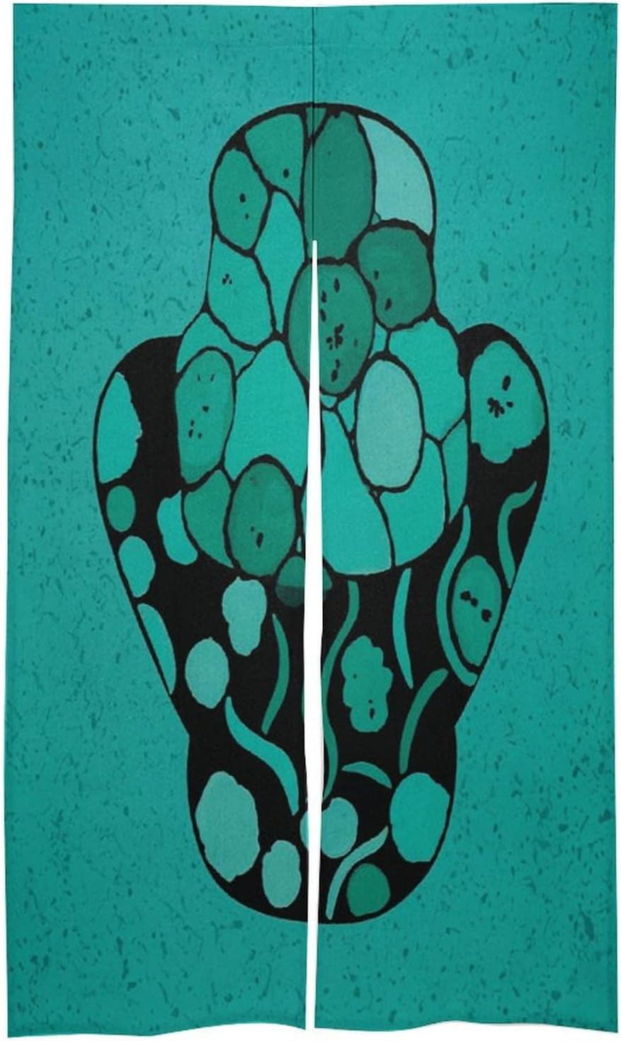 Turquoise Black Door Curtain Panel 17x57 Inch