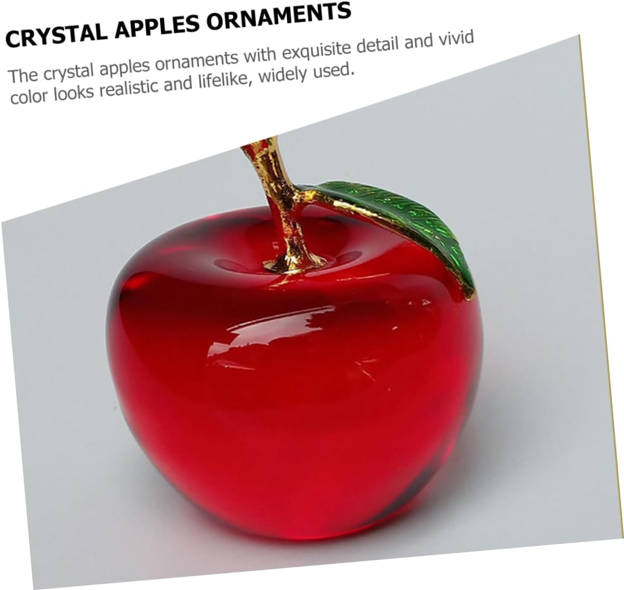 2pcs Crystal Faux Apple Decor for Home Office