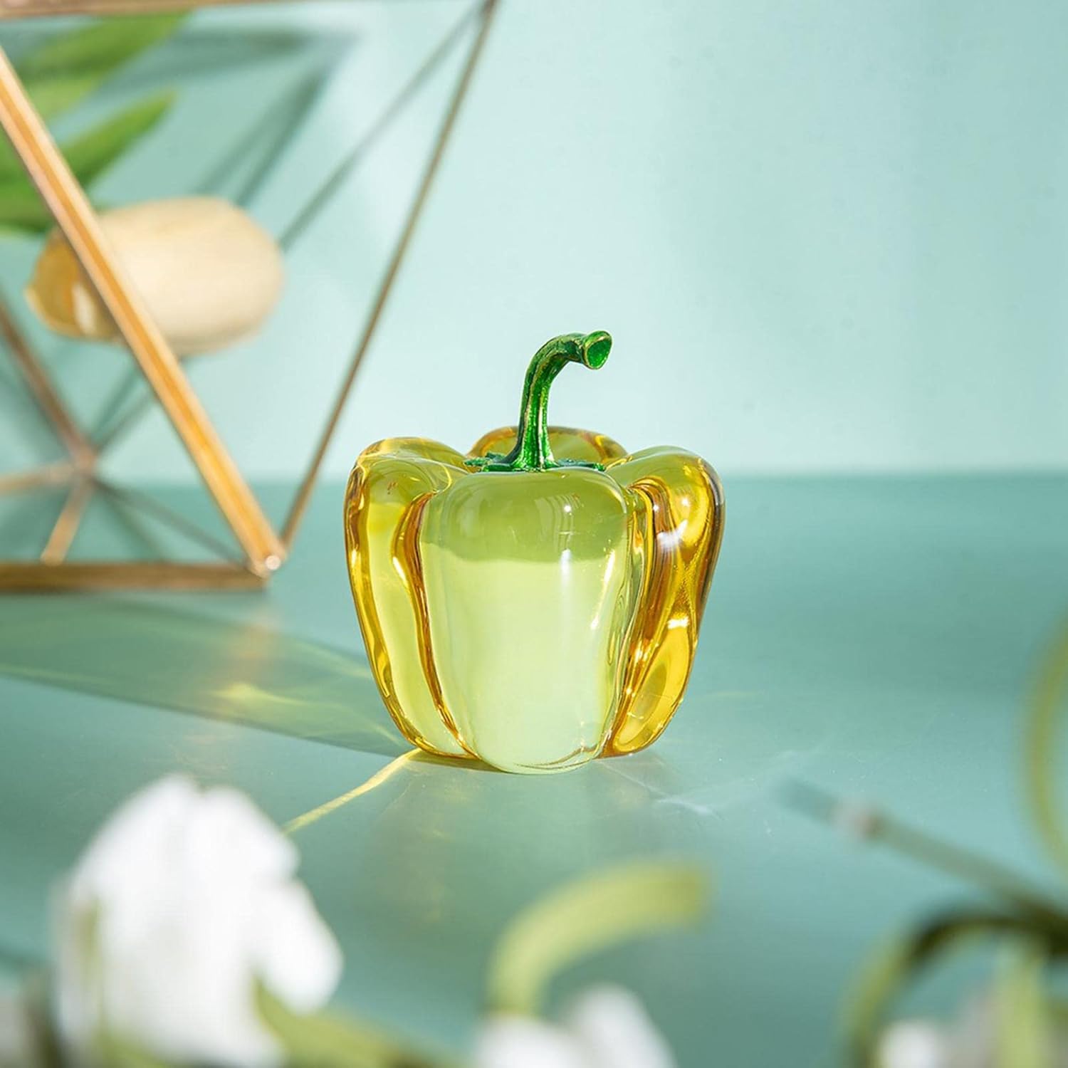 Yellow Chili Cherry Crystal Sculpture Home Decoration