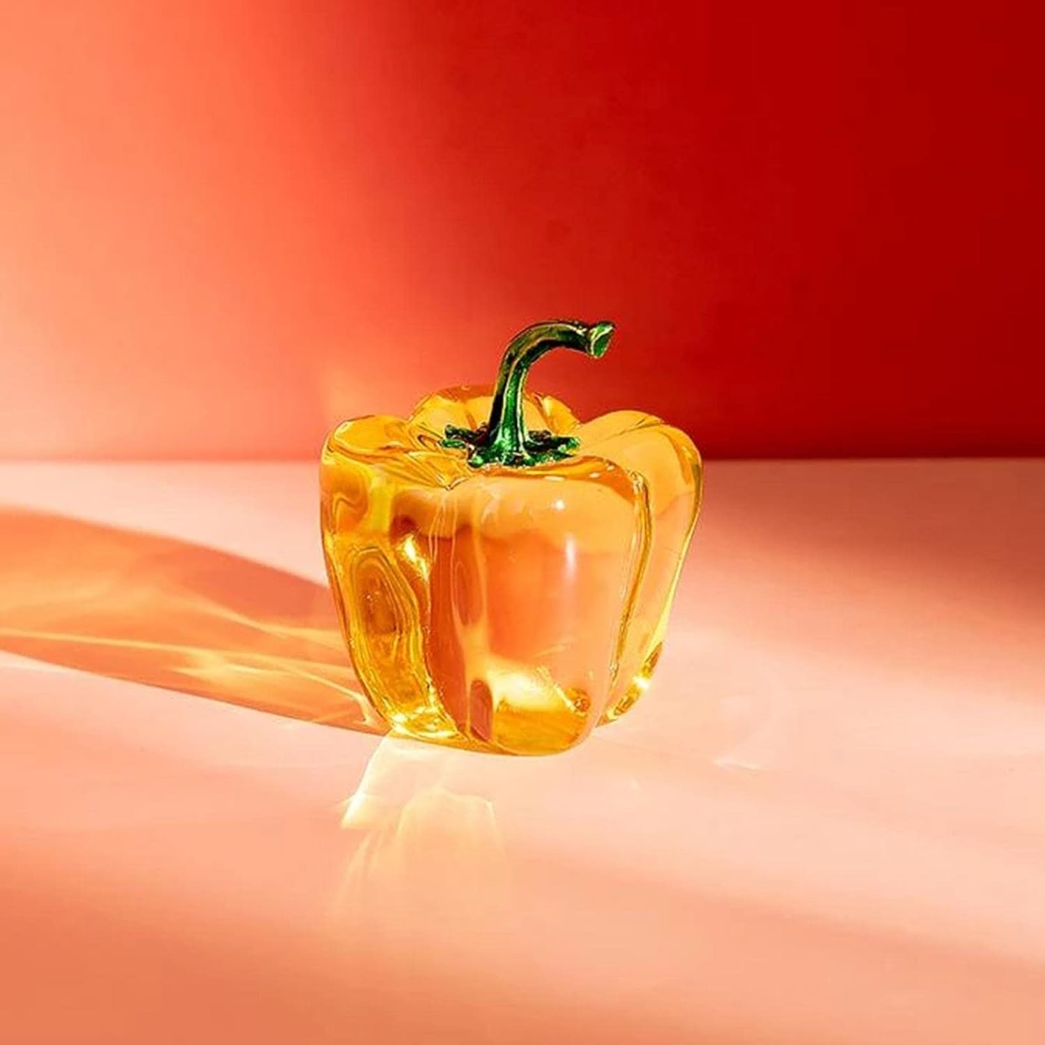 Yellow Chili Cherry Crystal Sculpture Home Decoration