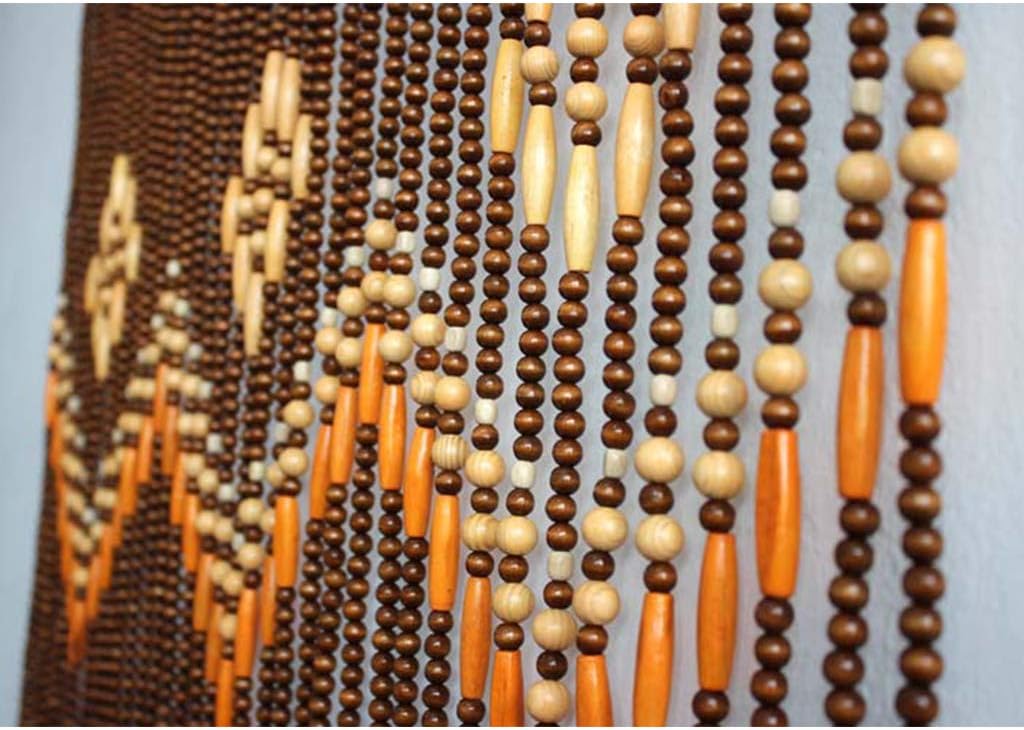 Wood Beaded Curtain for Doorways 80x190cm 31Strands