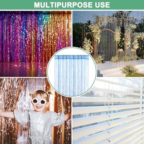 Lake Blue Decorative Door String Curtain 39x79 Inch Panel