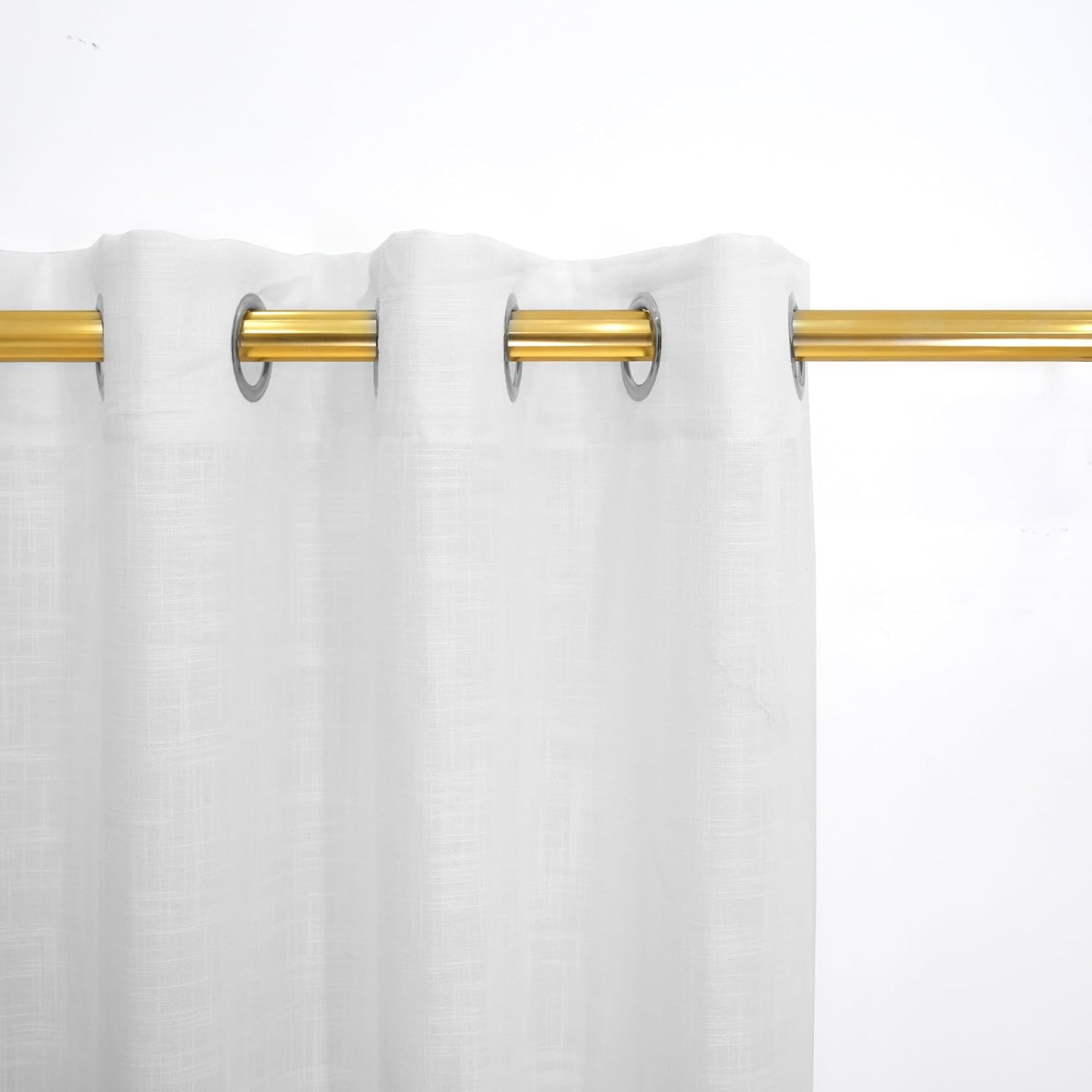 White Sheer Curtains 80 Inch Farmhouse Style 2 Panels Grommet Top