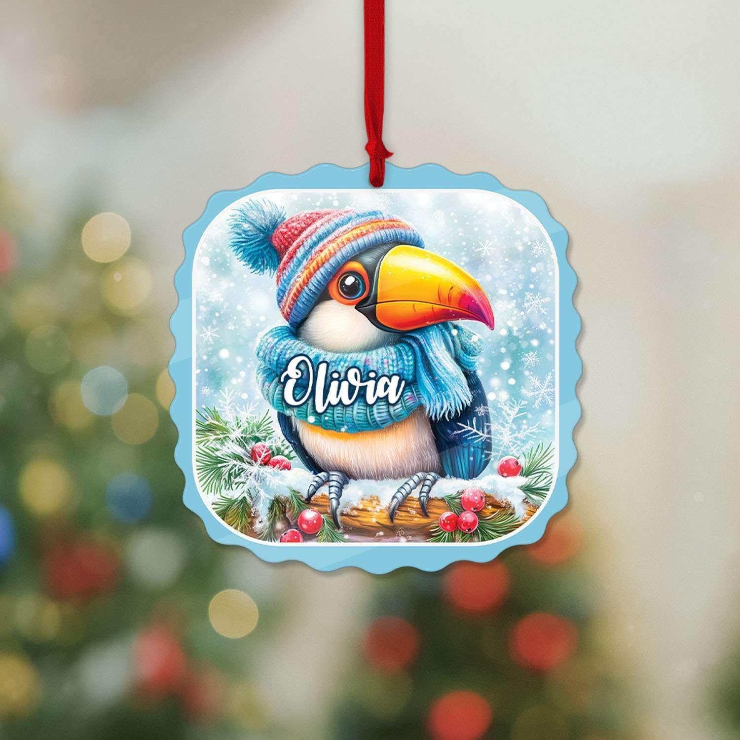 Personalized Acrylic Tree Ornament with Custom Name 1