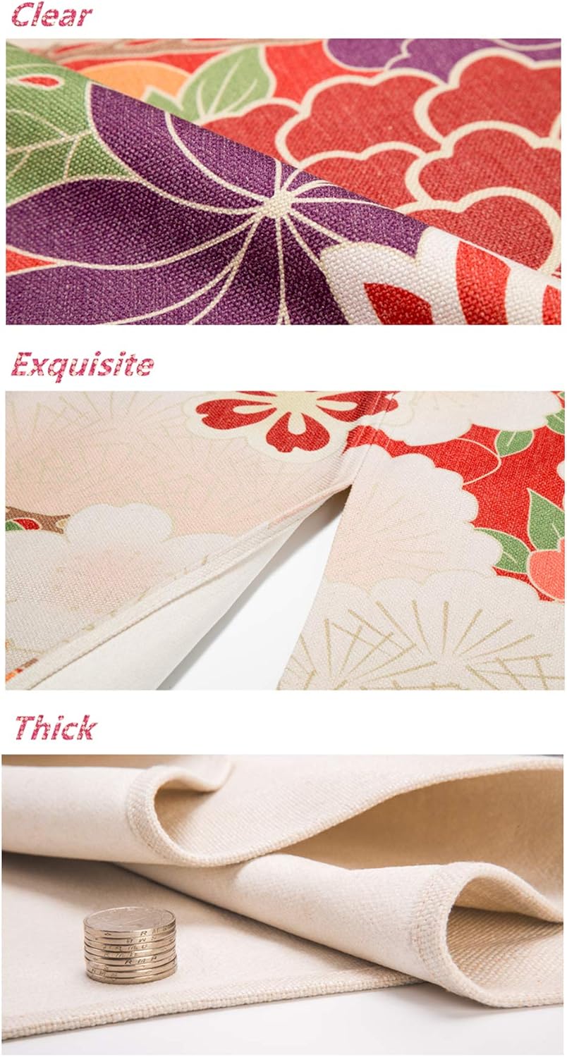 Cotton Linen Japanese Noren Curtain 335x472 Inch Chrysanthemum