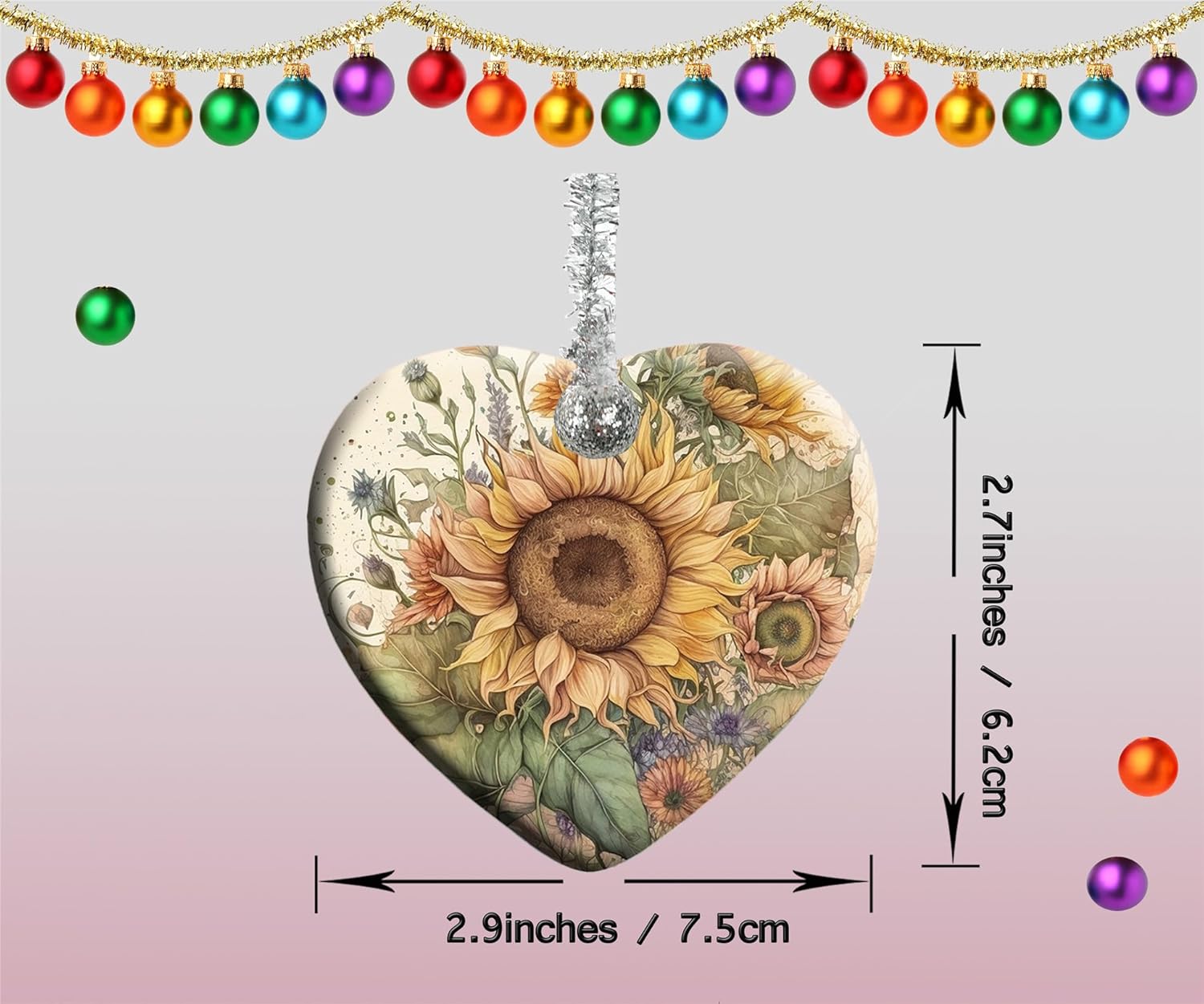 XUTAI Heart Shape Ceramic Christmas Tree Ornament