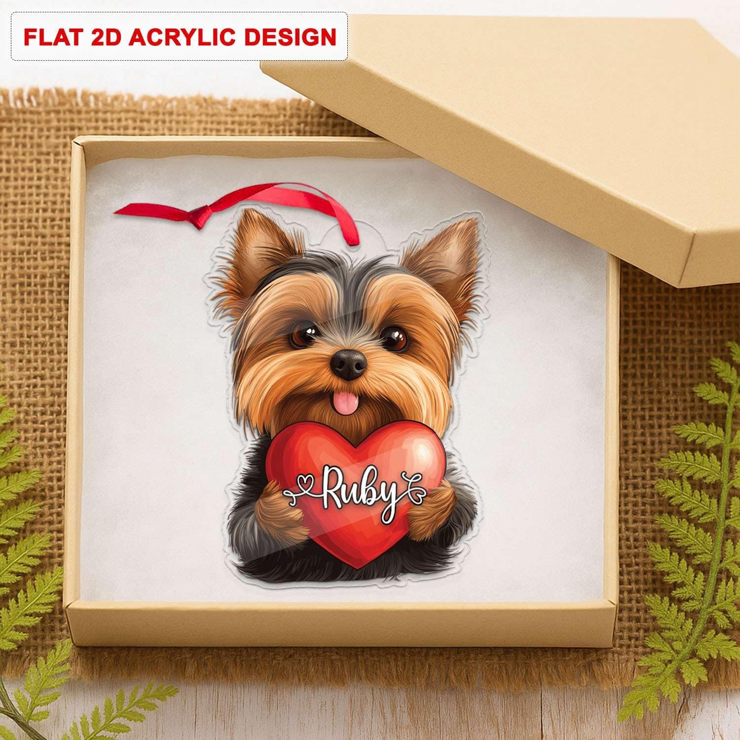 Custom Name Yorkshire Terrier Christmas Ornament