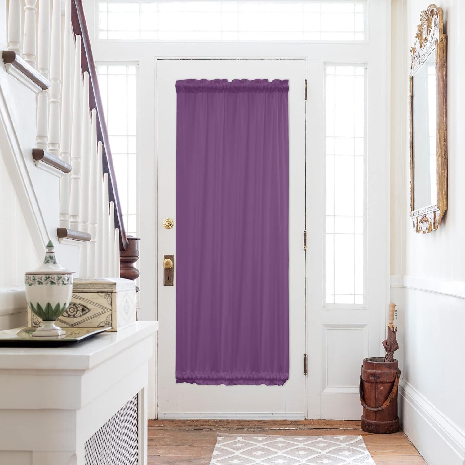 Chic D Door Curtains 25x72in Purple Lavender Blackout Panel Rod Pocket