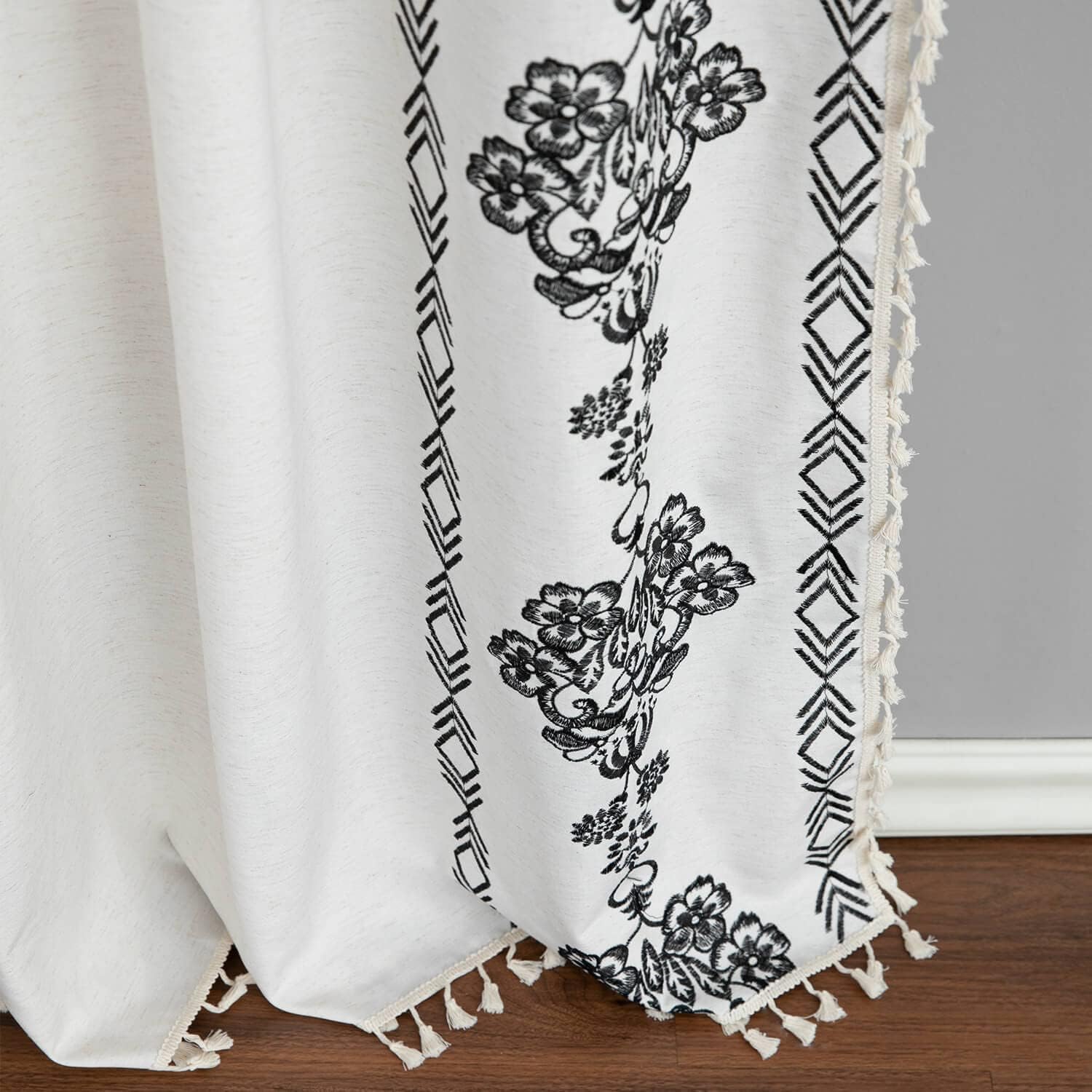 VOGOL Bohemian Style Curtain Panel 63 Inches Long