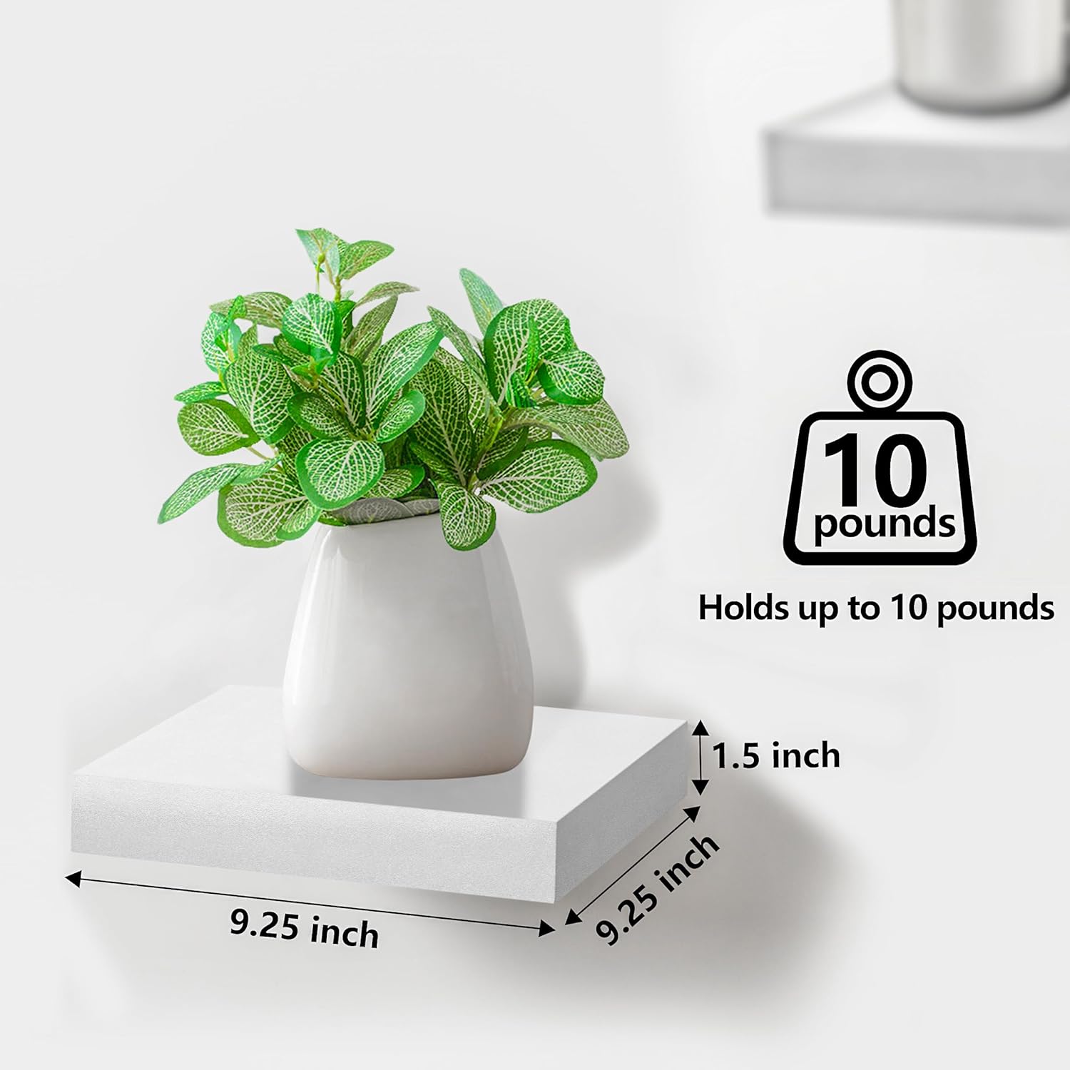 Sorbus 3 White Floating Shelves for Wall Display