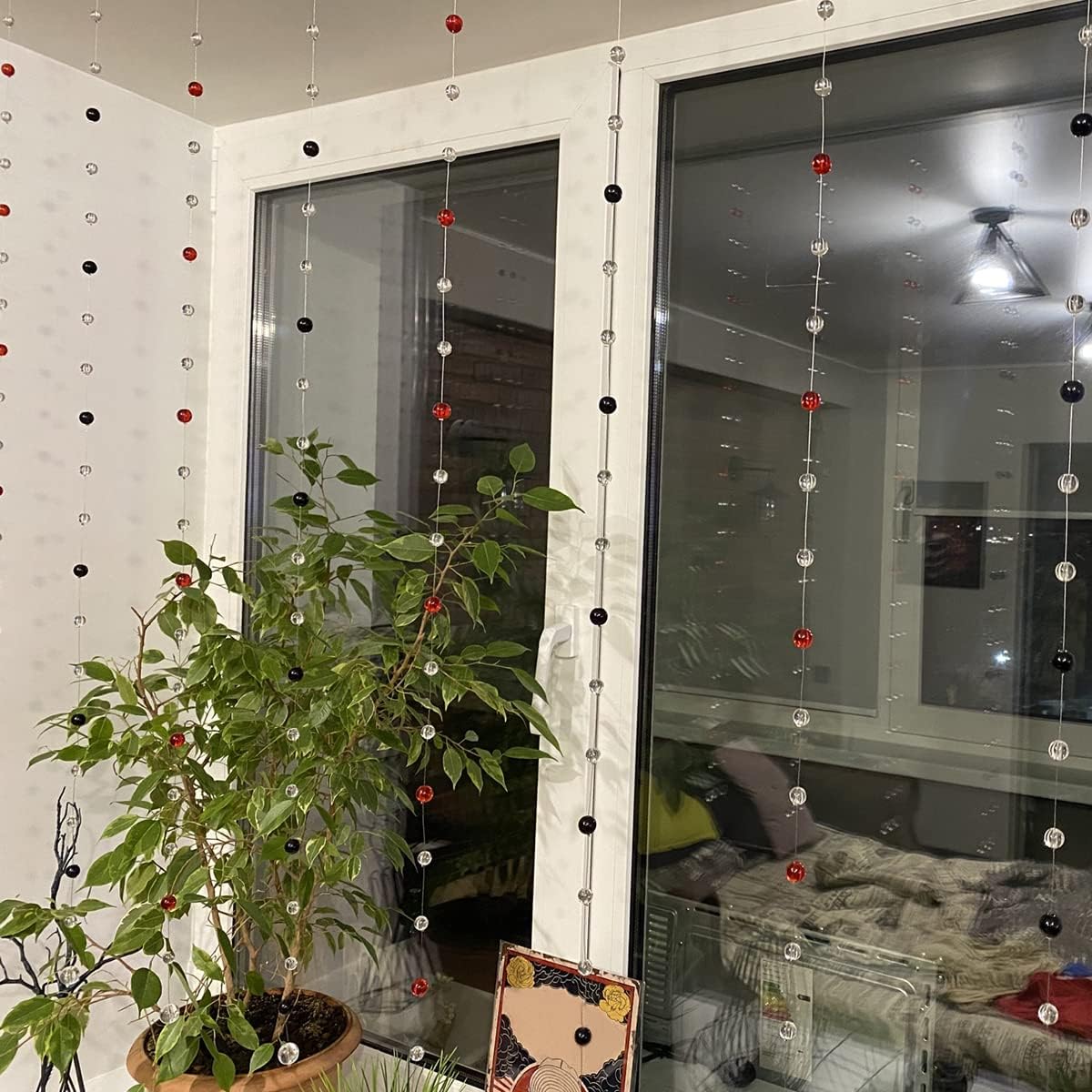 ECYC Ltd Crystal Glass Beaded Curtain 5 Strings 78 Inch