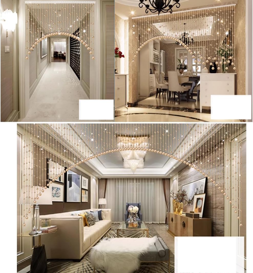 GVILTY Arched Beaded Curtain Door Divider with 25 Lines