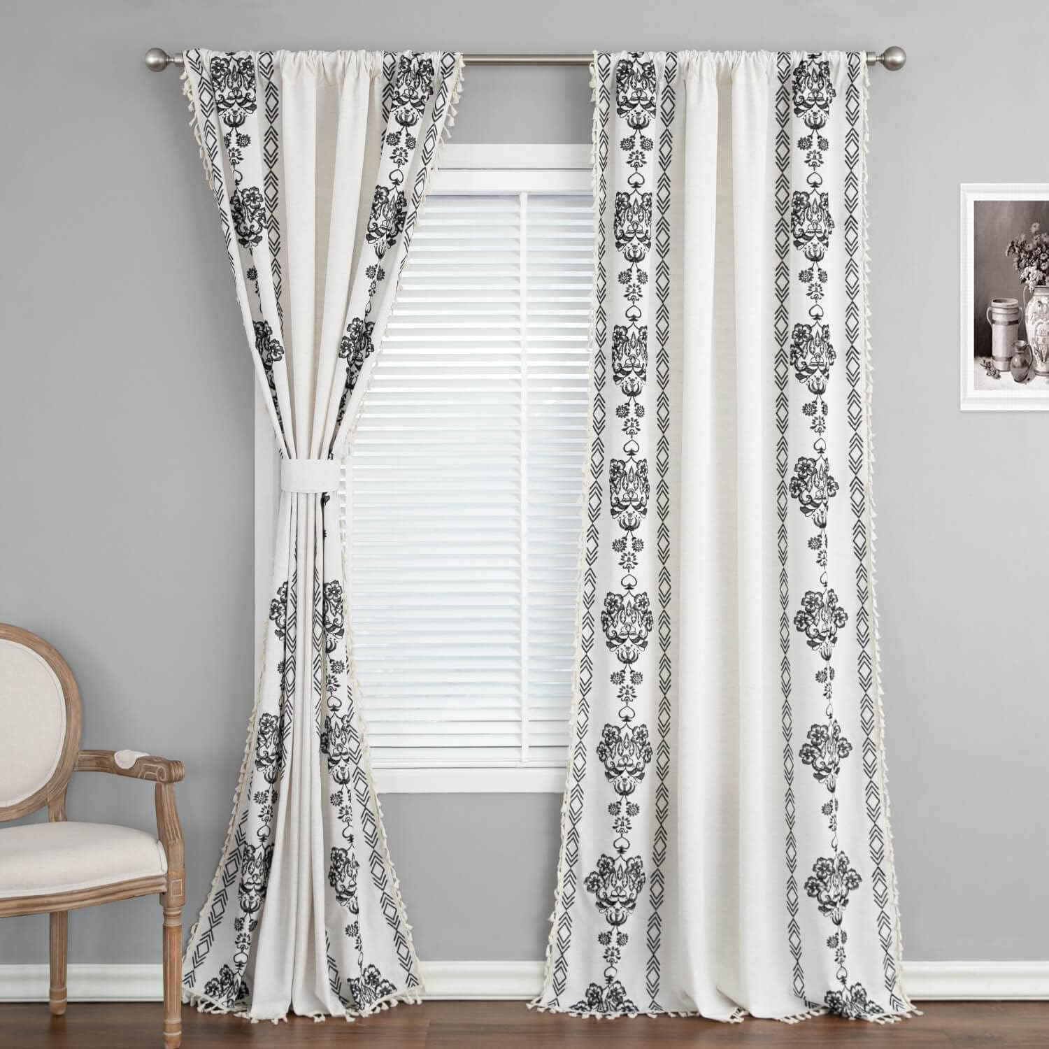 VOGOL Bohemian Style Curtain Panel 63 Inches Long