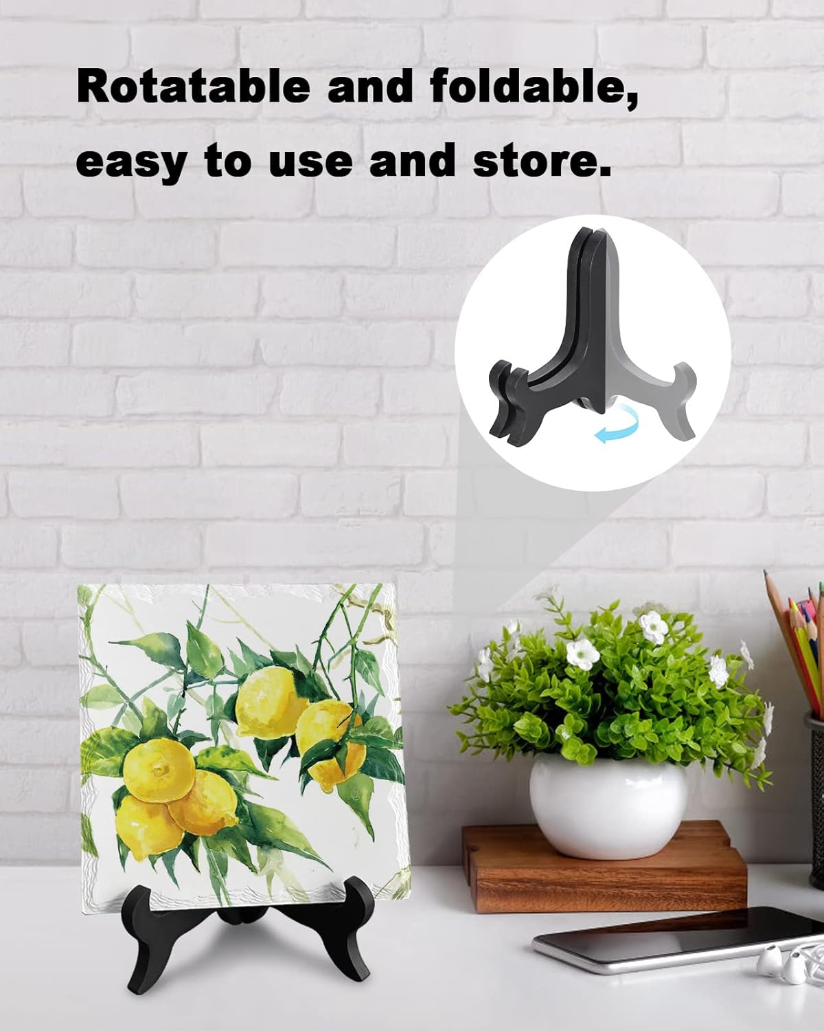 Elegant Ceramic Ornament with Black Stand and Golden Latch