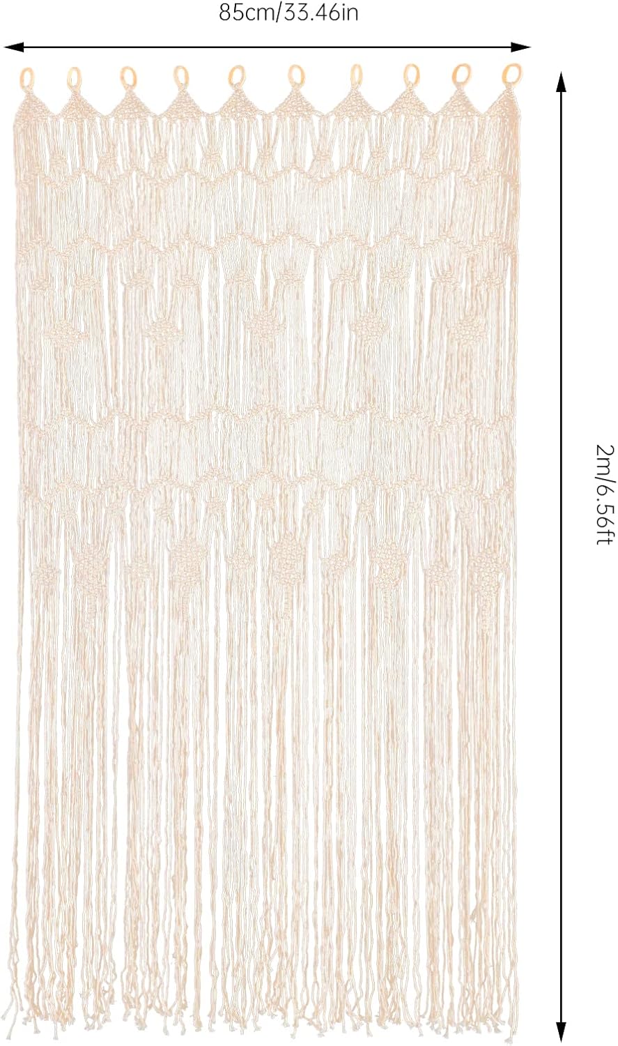 Boho Macrame Curtain 2pcs for Window or Door