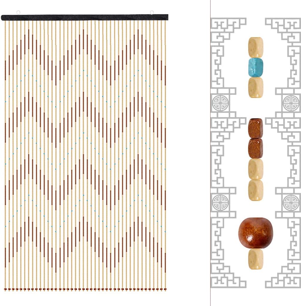 Wood Beaded Curtain for Doorways and Room Dividers