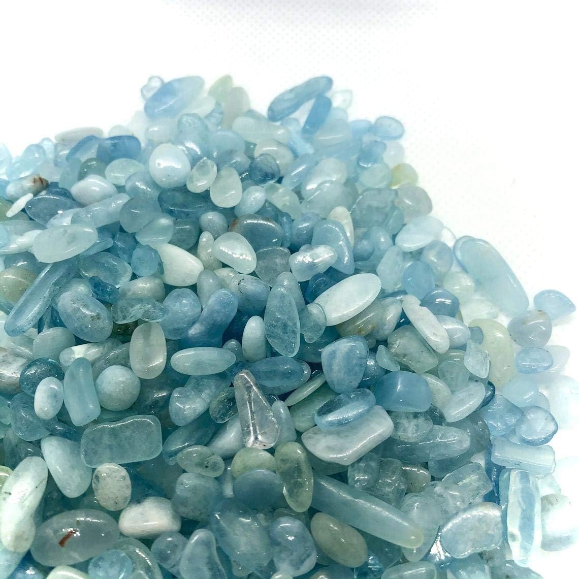 IMALY Aquamarine Tumbled Chips Healing Stones 05lb