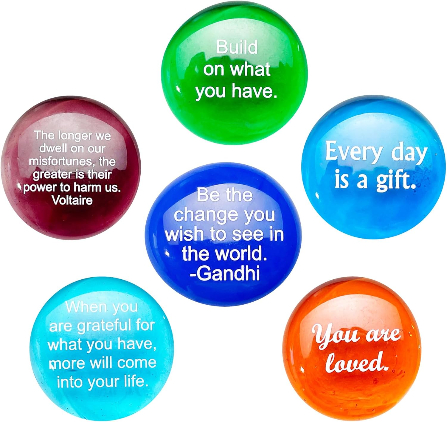 Lifeforce Glass Encouragement Stones Set of 6