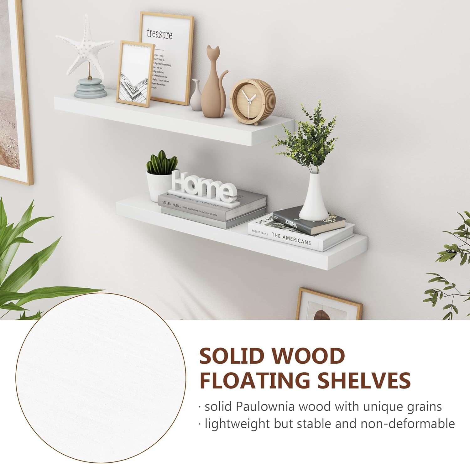 Fuqing 30 Inch White Floating Shelves Set of 2