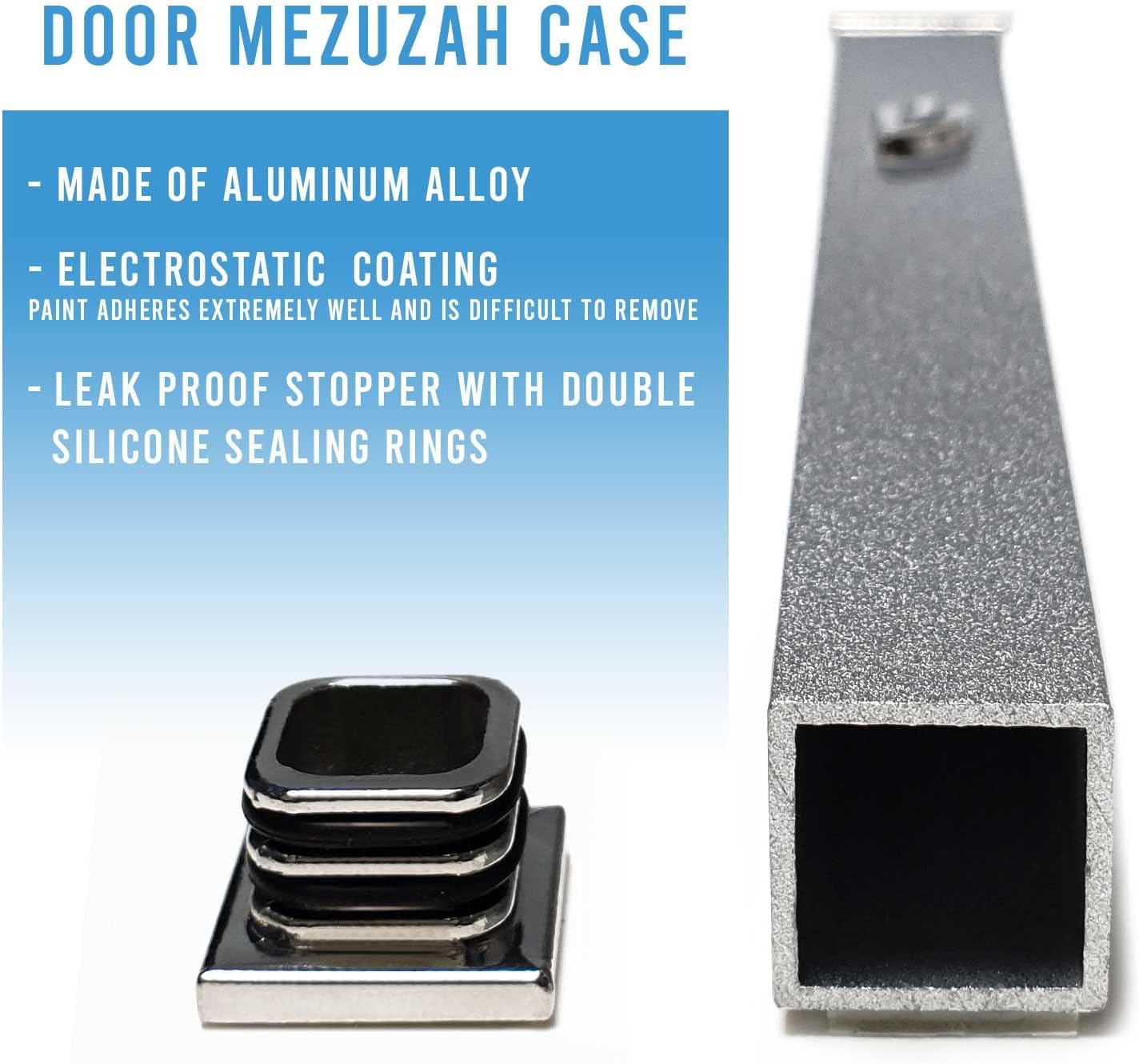 Elegant Modern Door Mezuzah Case 575 Inch Taupe Self Stick