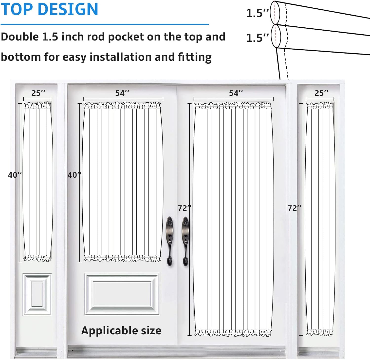 Southwest Geometric Door Curtains with Double Rod Pocket