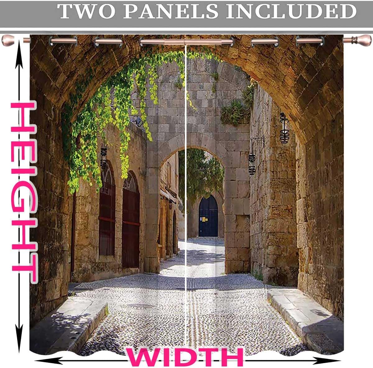 ZYMECH Tuscan Decor 2 Panel Curtains 55x72in Blackout