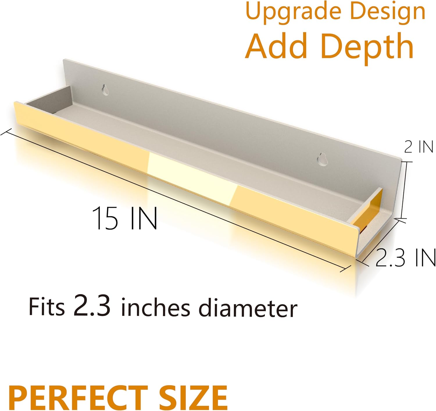 4 Pack 15 Inch Gold Reflective Acrylic Shelves